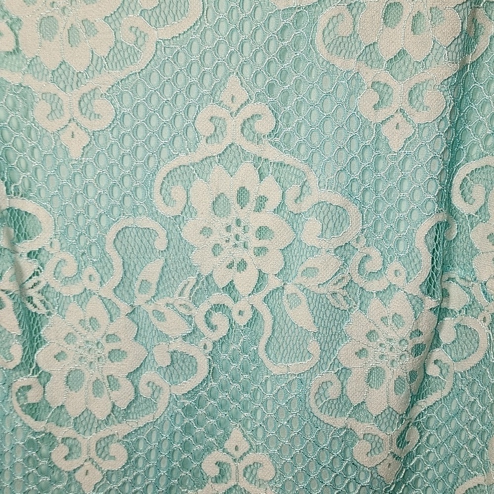 Melonie T Size 14 Lace Midi Dress Sleeveless Aqua - Picture 4 of 7